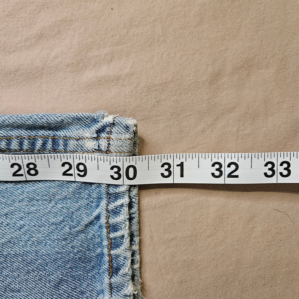 Vintage Levi Strauss 501 Distressed Button Fly‎ Wash Denim Jeans 34x32 90s USA - Picture 9 of 12